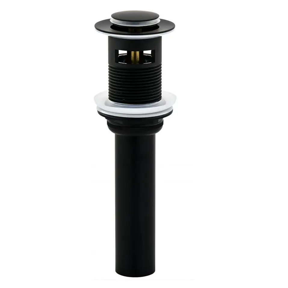 Bathroom Sink Drain Stopper Faucet Vanity Sink Pop Up Drain Assembly with Overflow, Chrome Finish