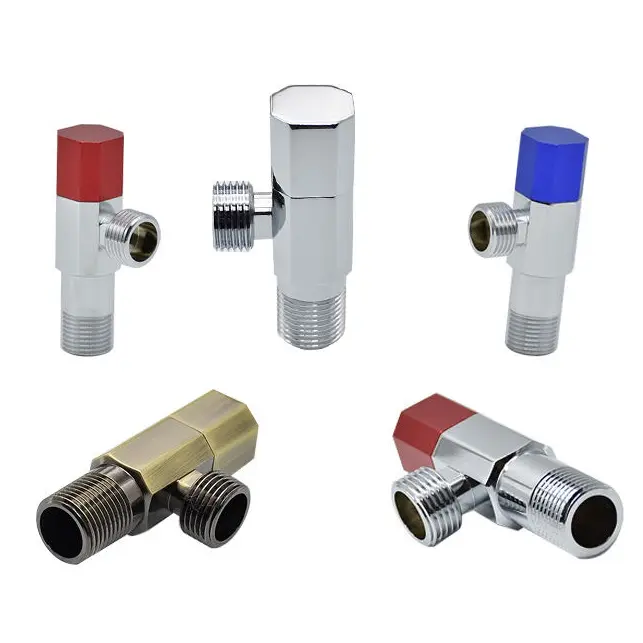 Brass Angle Stop Valve Shut Off G1/2inch,plplaaoo Sink Shut Off Valve,1Pc Bathroom Water Control Angle Valve