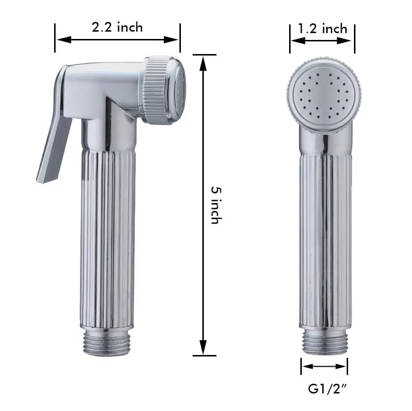 Handheld Bidet Sprayer Head for Toilet baby cloth diaper sprayer /pet shower sprayer (Chrome)