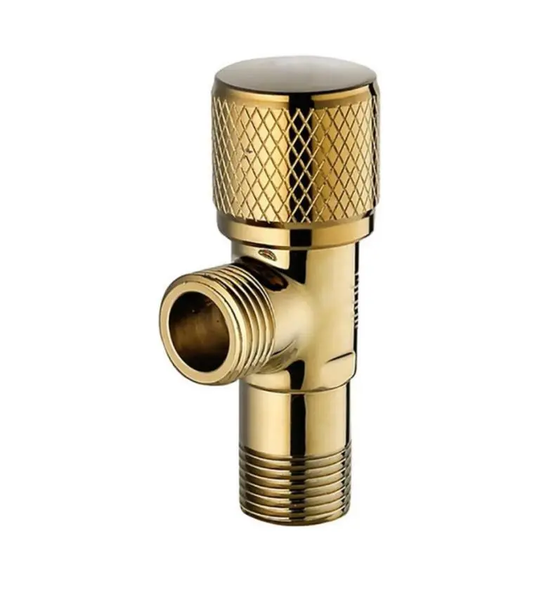 Bathroom Angle Stop Valve Shut Off Quarter Turn Hot Cold Water Shut Off Valve For Toilet Kitchen Sink,  (Color : Silver, Gold, Black, Silver)
