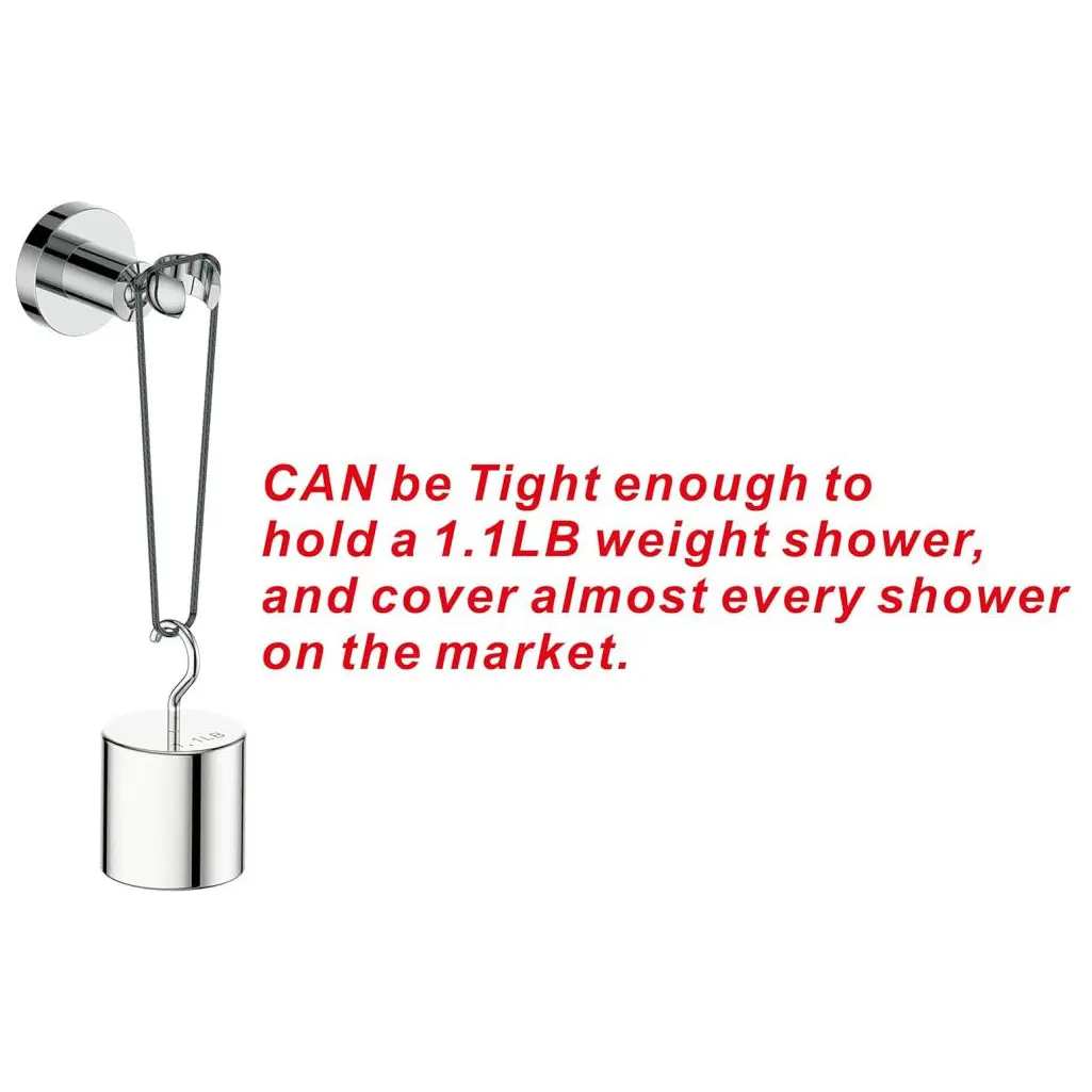 Wall Mounted All Brass Adjustable Handheld Shower Head Bracket Holder, Hand Held Shower Wand Hose Sprayer Holder 