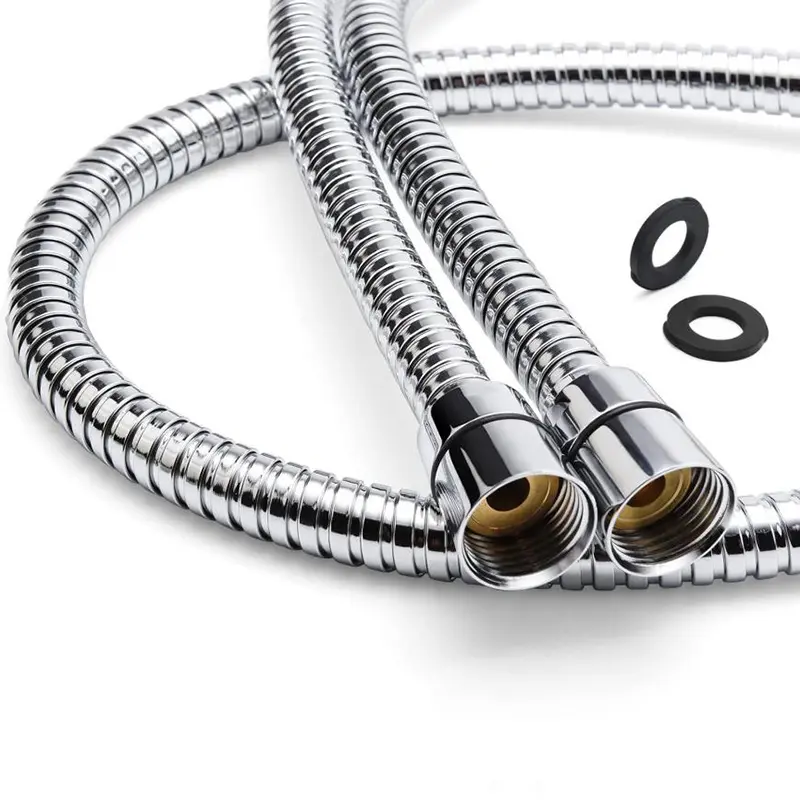 Universal Flexible Shower Hose - Extra Long, Stainless Steel, Double-Buckle For Handheld Showerhead