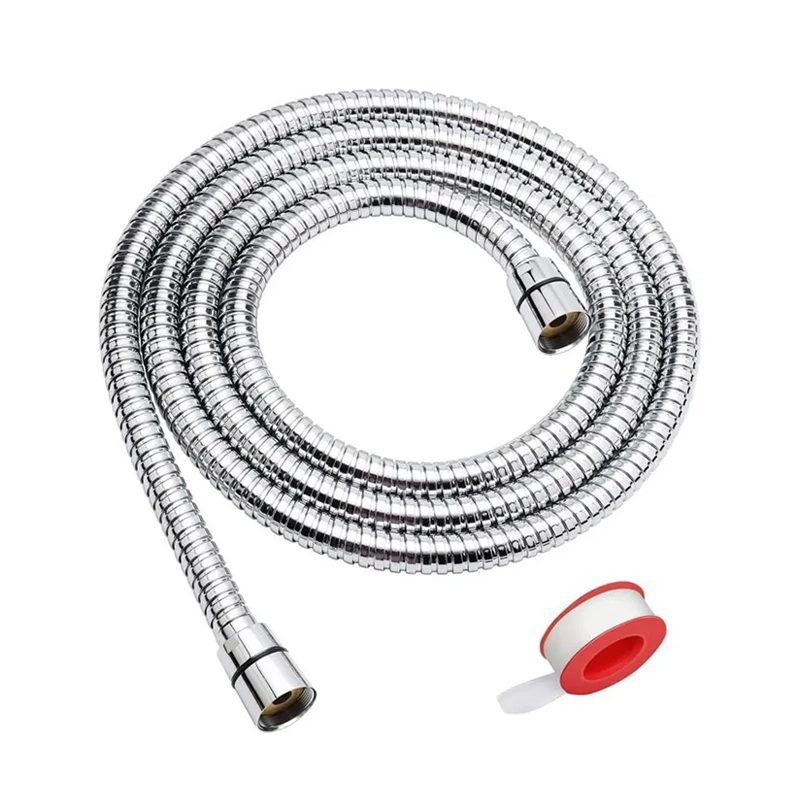 Universal Flexible Shower Hose - Extra Long, Stainless Steel, Double-Buckle For Handheld Showerhead