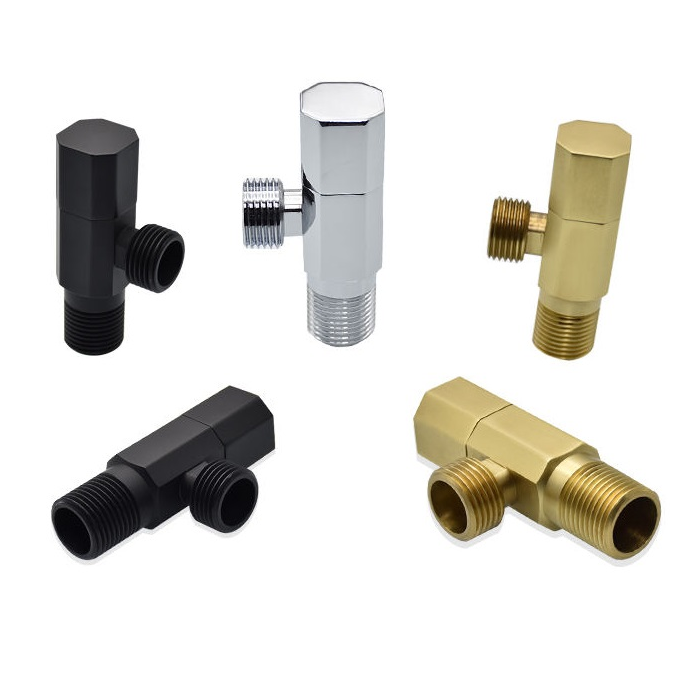 Brass Angle Stop Valve Shut Off G1/2inch,plplaaoo Sink Shut Off Valve,1Pc Bathroom Water Control Angle Valve