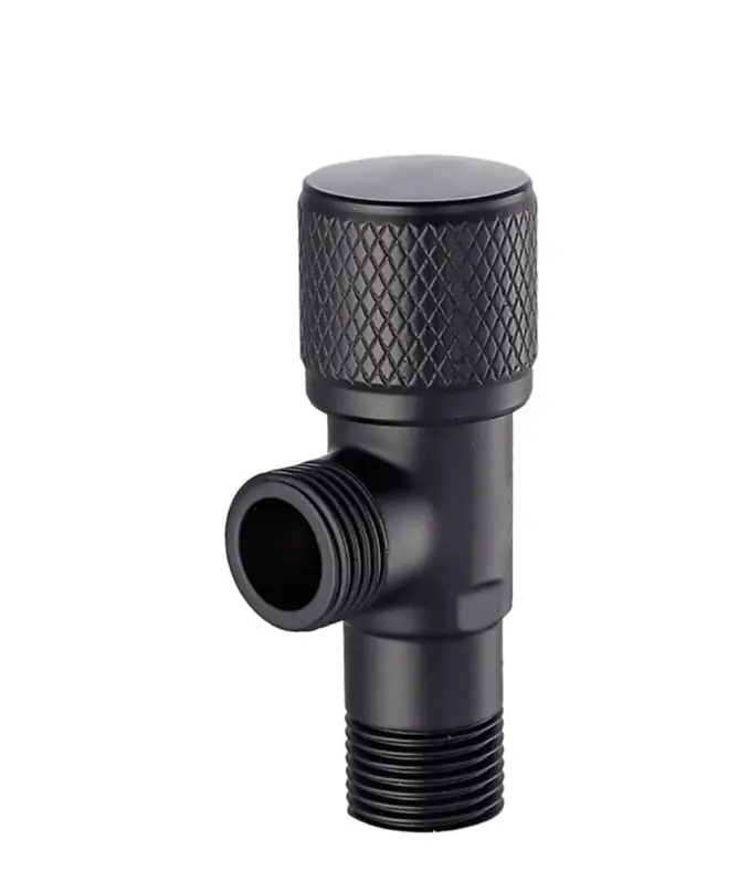 Bathroom Angle Stop Valve Shut Off Quarter Turn Hot Cold Water Shut Off Valve For Toilet Kitchen Sink,  (Color : Silver, Gold, Black, Silver)