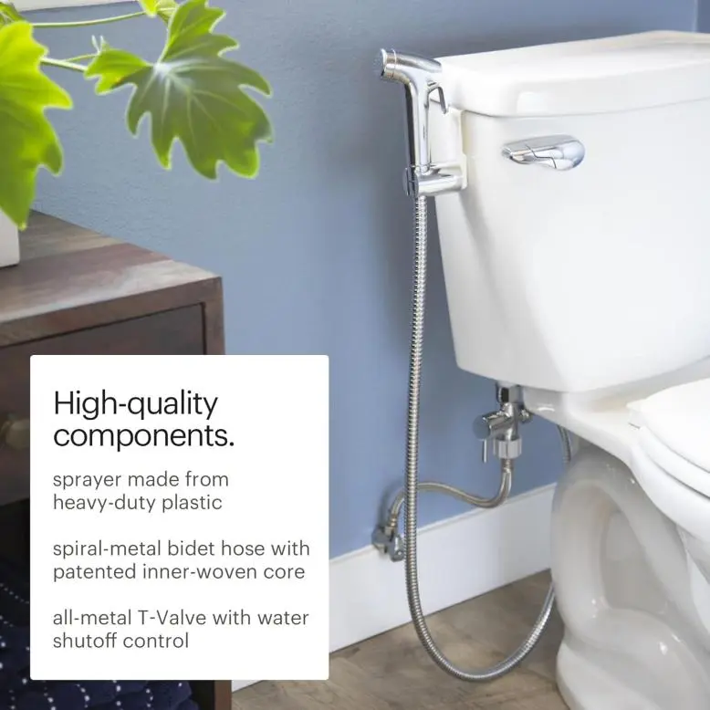 Bidet Sprayer for Toilet Single Spray Gun Bidet Sprayer Copper Material Handheld Bidet Sprayer for Toilet Square Hand Held Bidet Sprayer Suitable for Women, Pets and Baby Diaper Cleaning
