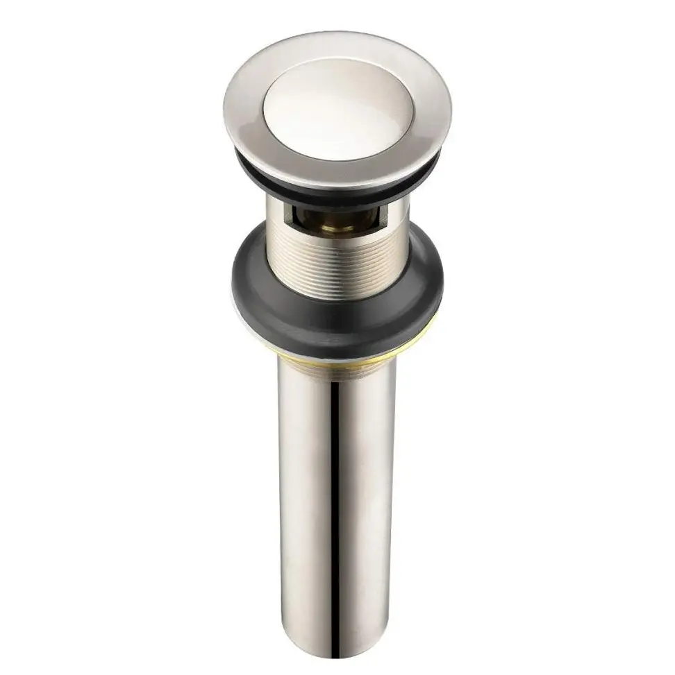 Bathroom Sink Drain Stopper Faucet Vanity Sink Pop Up Drain Assembly with Overflow, Chrome Finish
