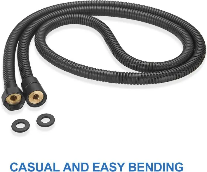 Shower Hose 59 inches Shower Head Hose Shower Head Extension Hose Extra Long Stainless Steel Shower Hose Attachment Flexible Handheld Shower Sprayer Hose, Matte Black
