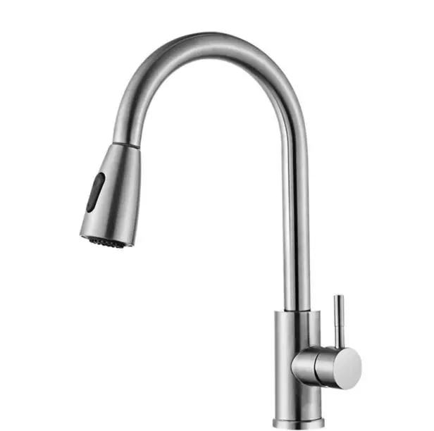 Kitchen Faucet with Pulled Down Sprayer, Single Handle Kitchen Sink Faucet, Kitchen Faucet Stainless Steel