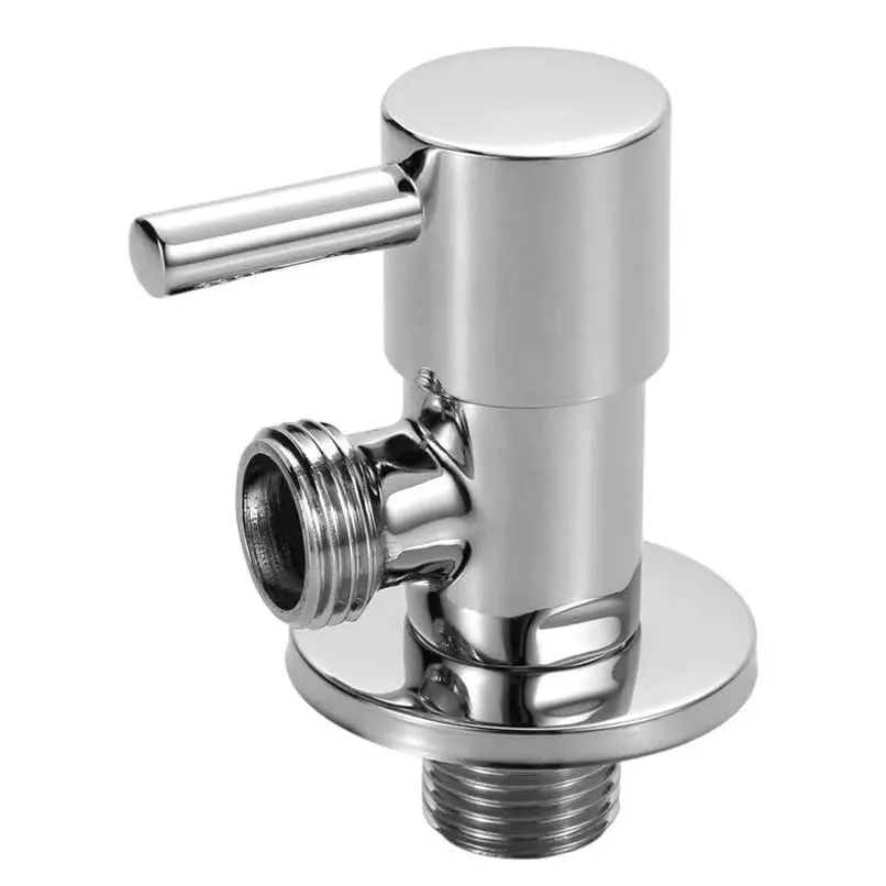 Brass Angle Stop Valve Shut Off G1/2inch,plplaaoo Sink Shut Off Valve,1Pc Bathroom Water Control Angle Valve Faucet Tap Sturdy and Durable Brass Chrome Plated Accessories