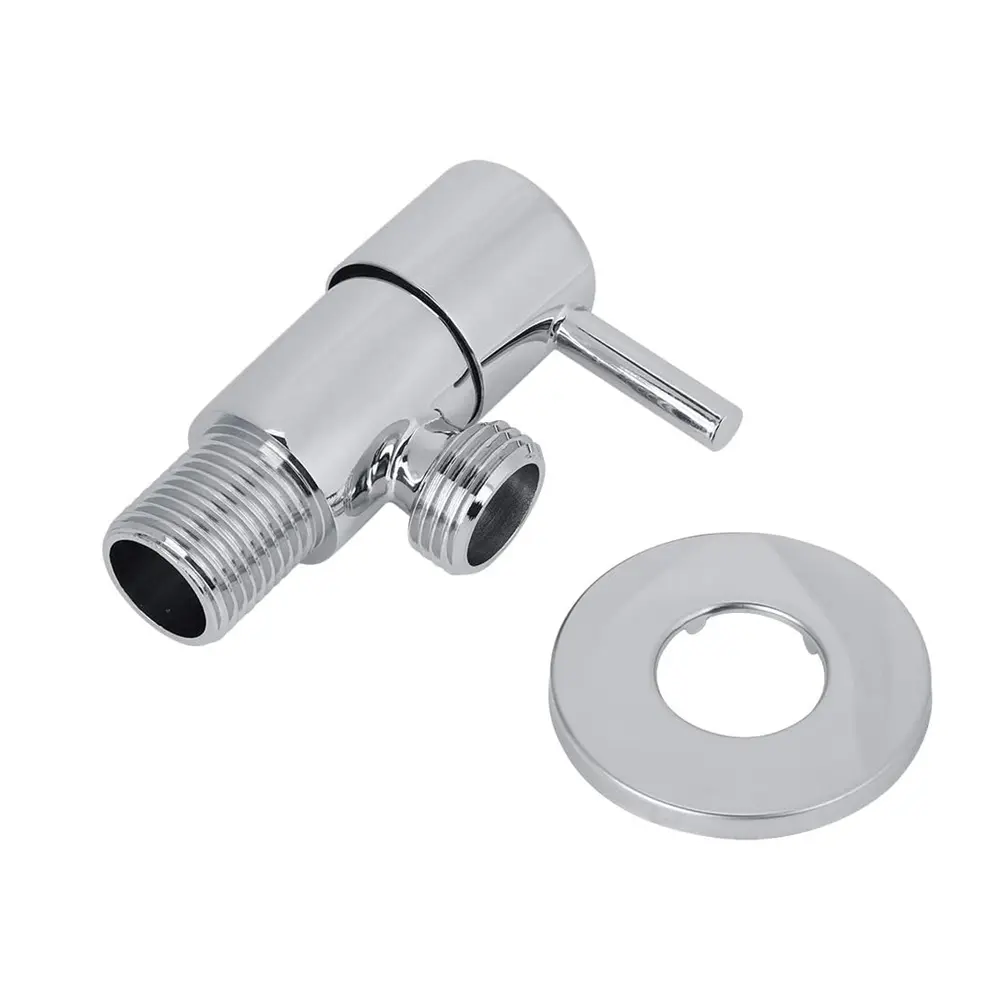 Brass Angle Stop Valve Shut Off G1/2inch,plplaaoo Sink Shut Off Valve,1Pc Bathroom Water Control Angle Valve Faucet Tap Sturdy and Durable Brass Chrome Plated Accessories