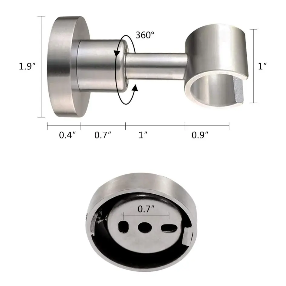 Handheld Shower Head Holder Adjustable 304 Stainless Steel Handheld Shower Head Bracket Holder Wall Mount,Shower Wand Holder Brushed Nickel